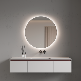 Зеркало с подсветкой Armadi Art 545-120-GM 120 см сенсорный выключатель антизапотевание оружейная сталь